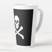Pirate Flag (Skull en Crossbones) (Jolly Roger) Latte Mok (Rechterhoek)