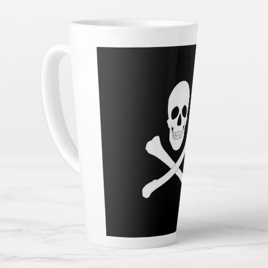 Pirate Flag (Skull en Crossbones) (Jolly Roger) Latte Mok (Linkerhoek)