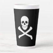 Pirate Flag (Skull en Crossbones) (Jolly Roger) Latte Mok (Voorkant)