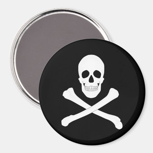 Pirate Flag (Skull en Crossbones) (Jolly Roger) Magneet (Voorkant / Achterkant)
