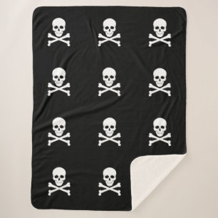 Pirate Flag Skull en Crossbones Jolly Roger Sherpa Deken