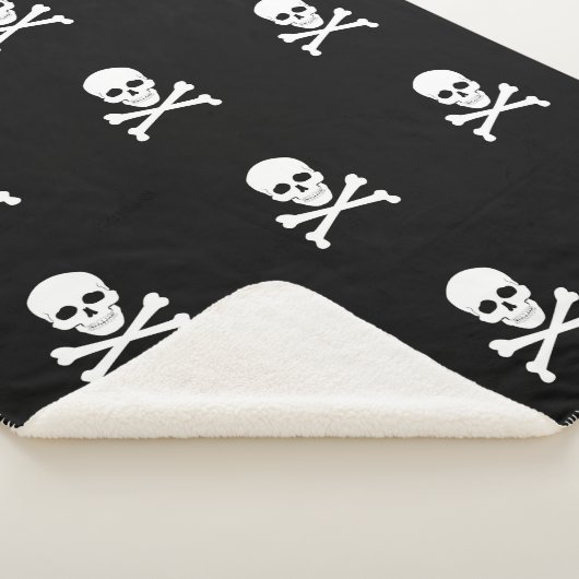 Pirate Flag Skull en Crossbones Jolly Roger Sherpa Deken (3/4)
