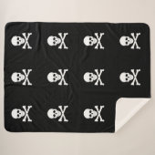 Pirate Flag Skull en Crossbones Jolly Roger Sherpa Deken (Voorkant (horizontaal))