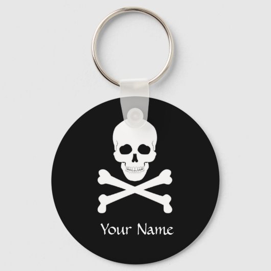 Pirate Flag Skull en Crossbones Jolly Roger Sleutelhanger (Voorkant)