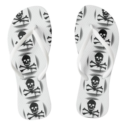 Pirate Flag Skull en Crossbones Jolly Roger Teenslippers (Voetbed)