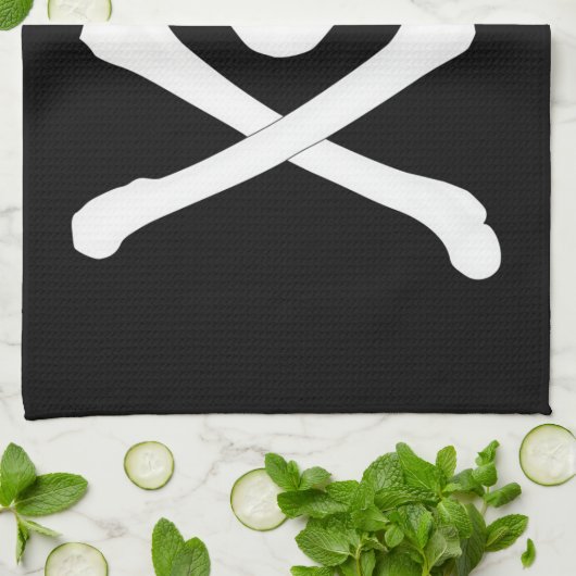 Pirate Flag (Skull en Crossbones) (Jolly Roger) Theedoek (Gevouwen)