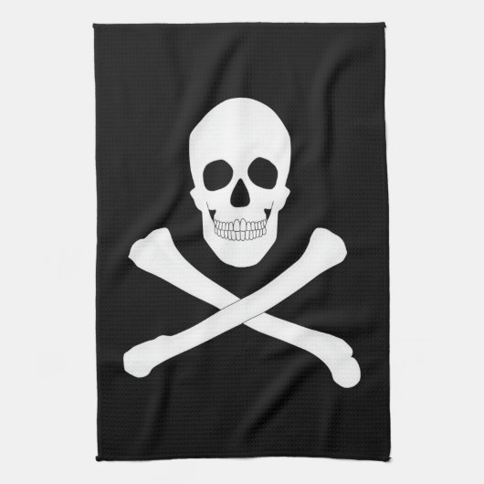 Pirate Flag (Skull en Crossbones) (Jolly Roger) Theedoek (Verticaal)