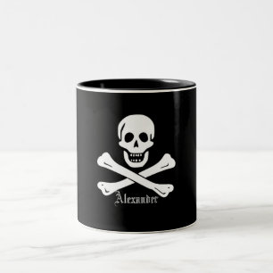 Pirate Flag Skull en Crossbones Jolly Roger Tweekleurige Koffiemok