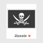 Pirate Flag Skull en Crossed Swords Jolly Roger Sticker (Vel)