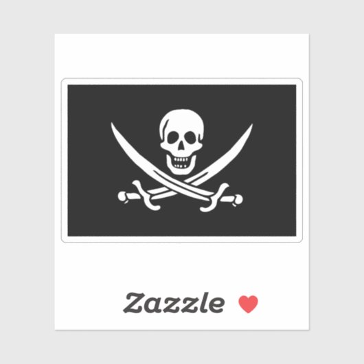 Pirate Flag Skull en Crossed Swords Jolly Roger Sticker (Vel)
