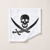 Pirate Flag Skull gekruist zwaarden Bad Handdoek (Wasdoekje)