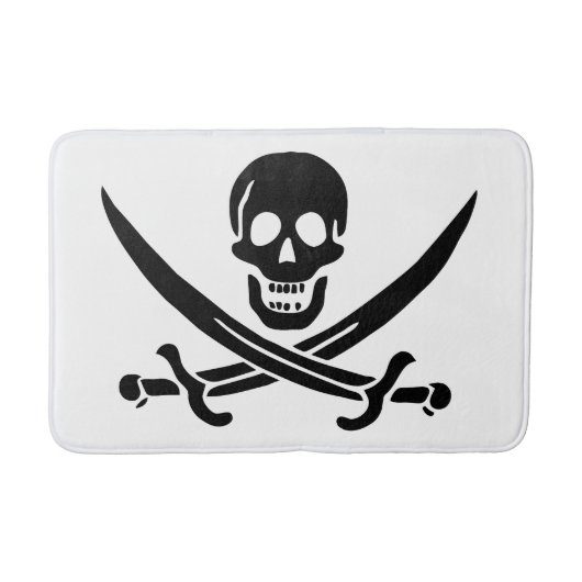 Pirate Flag Skull gekruist zwaarden Badmat (Voorkant)