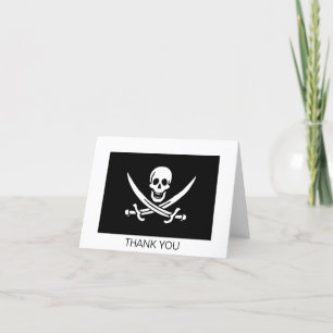 Pirate Flag Skull gekruist zwaarden Bedankkaart