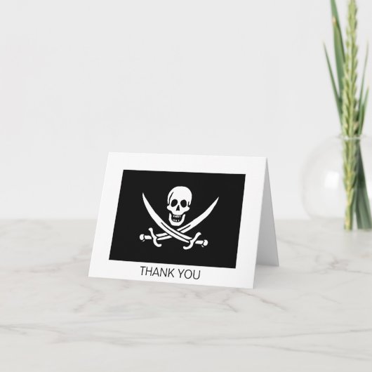 Pirate Flag Skull gekruist zwaarden Bedankkaart (Voorkant)