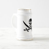 Pirate Flag Skull gekruist zwaarden Bierpul (Voorkant links)