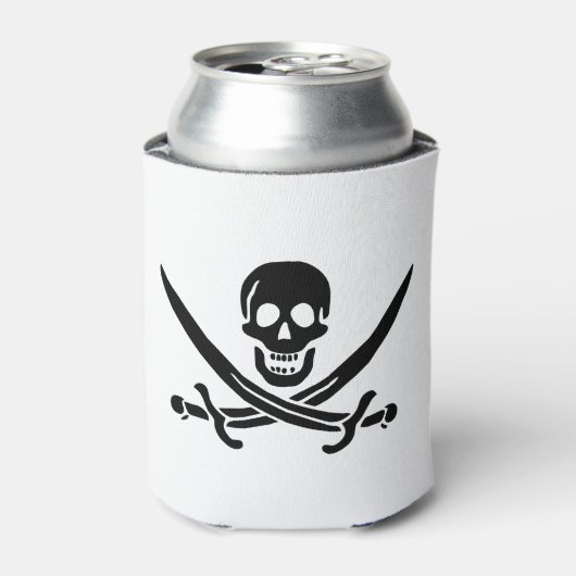 Pirate Flag Skull gekruist zwaarden Blikjeskoeler (Blikje Voorkant)
