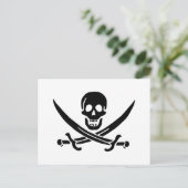 Pirate Flag Skull gekruist zwaarden Briefkaart (Staand voorkant)