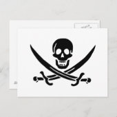Pirate Flag Skull gekruist zwaarden Briefkaart (Voorkant / Achterkant)