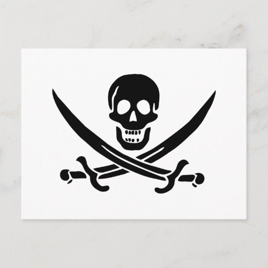 Pirate Flag Skull gekruist zwaarden Briefkaart (Voorkant)