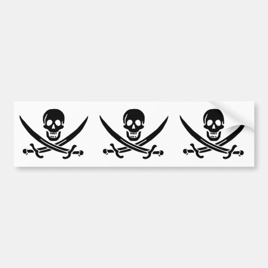 Pirate Flag Skull gekruist zwaarden Bumpersticker (Voorkant)