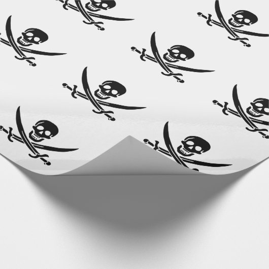 Pirate Flag Skull gekruist zwaarden Cadeaupapier (Hoek)