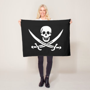 Pirate Flag Skull gekruist zwaarden Fleece Deken
