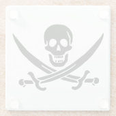 Pirate Flag Skull gekruist zwaarden Glazen Onderzetter (Achterkant)