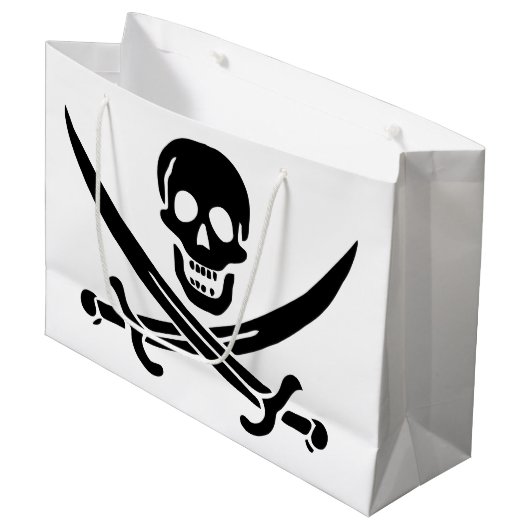 Pirate Flag Skull gekruist zwaarden Groot Cadeauzakje (Voorkant Gekanteld)