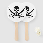 Pirate Flag Skull gekruist zwaarden Handwaaier (Voorkant en achterkant)