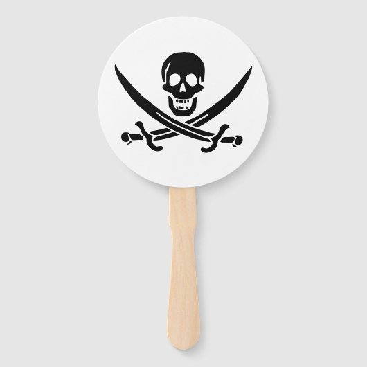 Pirate Flag Skull gekruist zwaarden Handwaaier (Voorkant)