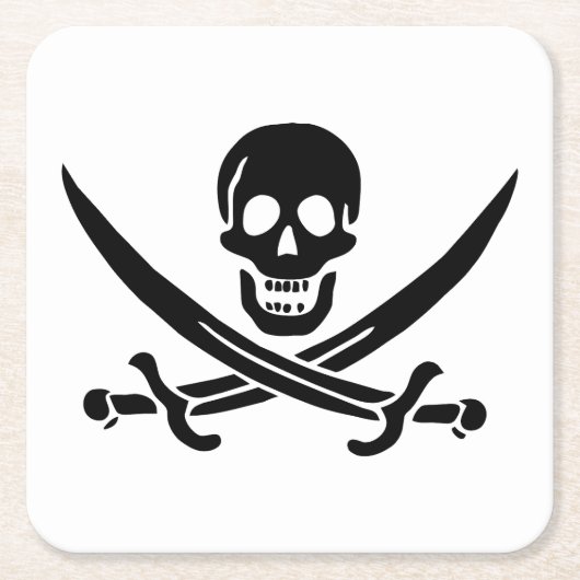Pirate Flag Skull gekruist zwaarden Kartonnen Onderzetters (Voorkant)