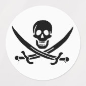 Pirate Flag Skull gekruist zwaarden Labels (Design 1)
