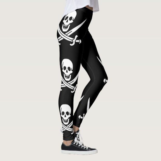 Pirate Flag Skull gekruist zwaarden Leggings (Rechts)