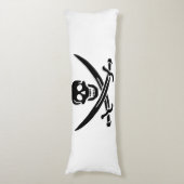 Pirate Flag Skull gekruist zwaarden Lichaamskussen (Voorkant Verticaal)
