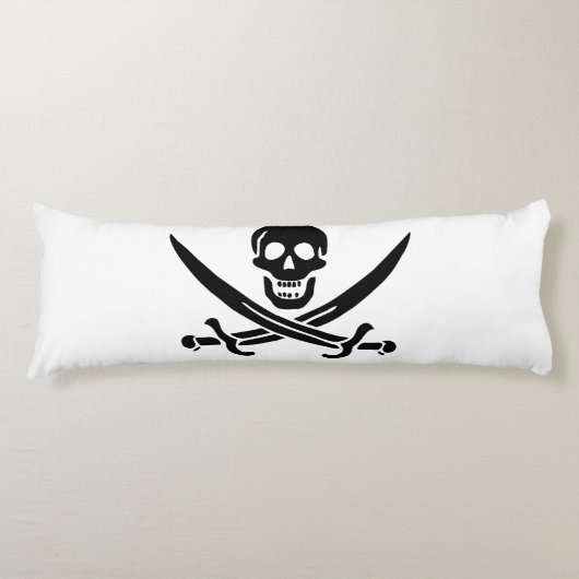 Pirate Flag Skull gekruist zwaarden Lichaamskussen (Voorkant)
