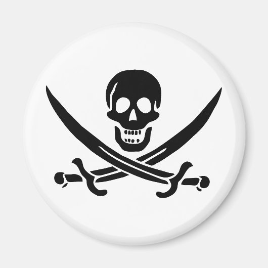 Pirate Flag Skull gekruist zwaarden Magneet (Voorkant)