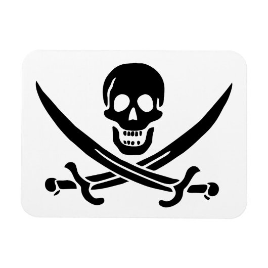 Pirate Flag Skull gekruist zwaarden Magneet (Horizontaal)