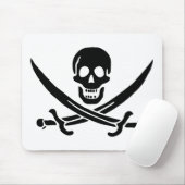Pirate Flag Skull gekruist zwaarden Muismat (Met muis)
