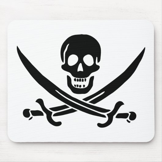 Pirate Flag Skull gekruist zwaarden Muismat (Voorkant)