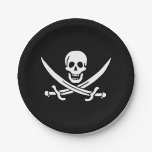 Pirate Flag Skull gekruist zwaarden Papieren Bordje