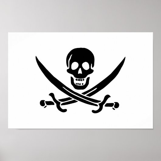 Pirate Flag Skull gekruist zwaarden Poster (Voorkant)