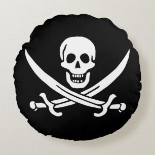 Pirate Flag Skull gekruist zwaarden Rond Kussen