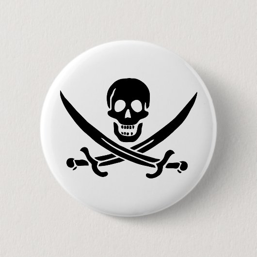 Pirate Flag Skull gekruist zwaarden Ronde Button 5,7 Cm (Voorkant)