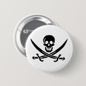 Pirate Flag Skull gekruist zwaarden Ronde Button 5,7 Cm (Voorkant /achterkant)