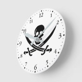 Pirate Flag Skull gekruist zwaarden Ronde Klok (Hoek)