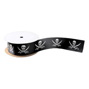 Pirate Flag Skull gekruist zwaarden Satijnen Lint