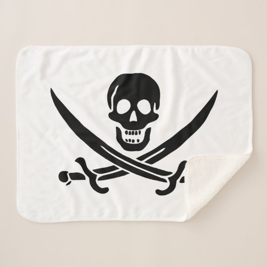 Pirate Flag Skull gekruist zwaarden Sherpa Deken (Voorkant (horizontaal))