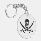 Pirate Flag Skull gekruist zwaarden Sleutelhanger (Voorkant Links)