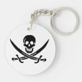 Pirate Flag Skull gekruist zwaarden Sleutelhanger (Achterkant)