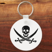 Pirate Flag Skull gekruist zwaarden Sleutelhanger (Achterkant)